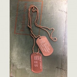 Dog Tag set, custom made, copper