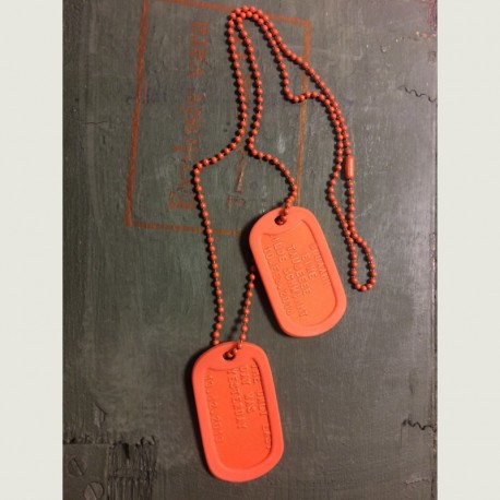Dog Tag set, custom made, orange